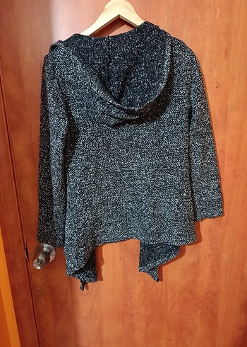 Diğer Gri Örgü Kadın Hırka, Uzun Kollu, Rahat Kesim
