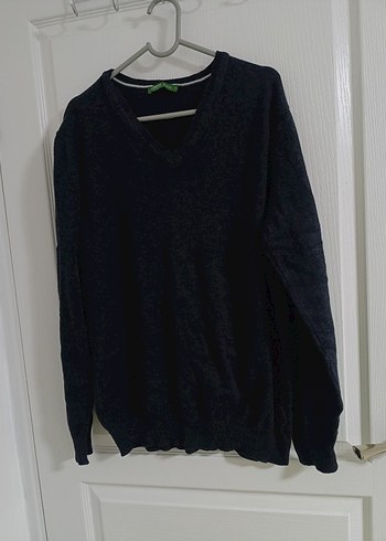 Gri V Yakalı Erkek Sweatshirt