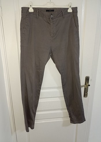 Gri Regular Fit Keten Erkek Pantolon