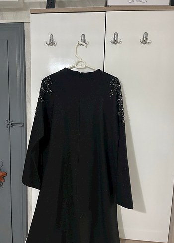Siyah Uzun Kollu Gotik Kadın Elbise