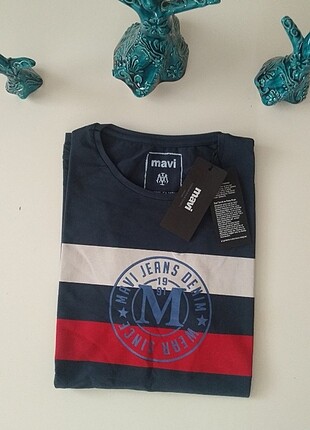 Mavi tişört unisex l beden