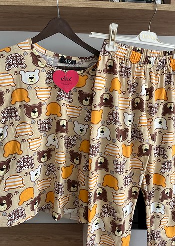12-13 Yaş Beden çeşitli Renk Kız Çocuk Pijama Takımı