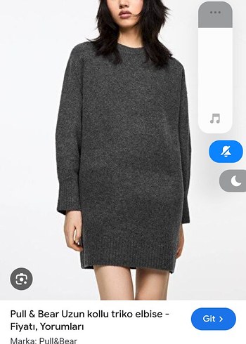 Pull&Bear Gri Uzun Kollu Triko Elbise - Görsel 2