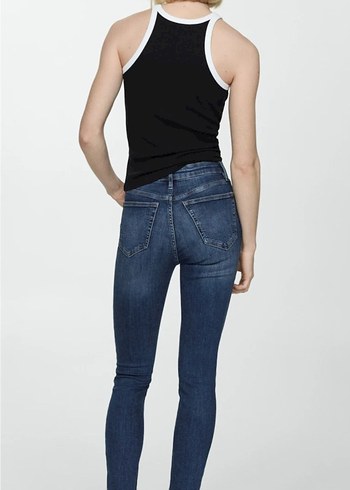 Kadın yüksek bel Dar Kesim Kot Pantolon - Görsel 6