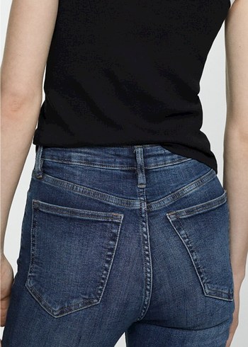 Kadın yüksek bel Dar Kesim Kot Pantolon - Görsel 4