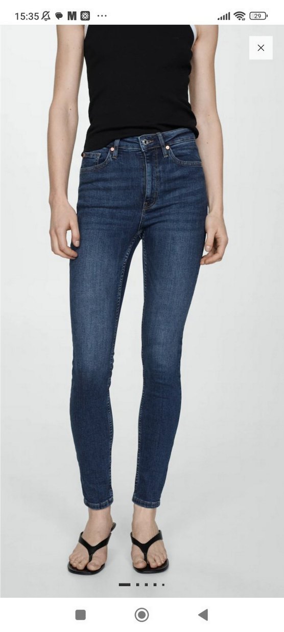 Kadın yüksek bel Dar Kesim Kot Pantolon - Görsel 2