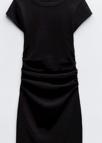 büzgülü detaylı kısa vücudu saran fitilli Elbise - Görsel 3