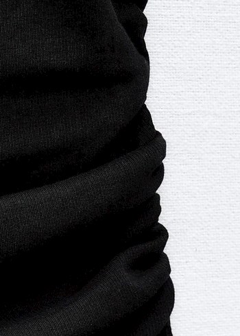 büzgülü detaylı kısa vücudu saran fitilli Elbise - Görsel 4