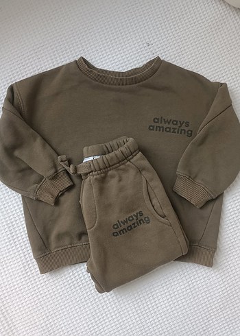 Erkek Çocuk Haki Oversize Eşofman Takımı - Görsel 3