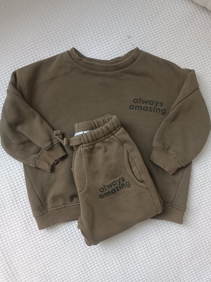 Erkek Çocuk Haki Oversize Eşofman Takımı - Görsel 3