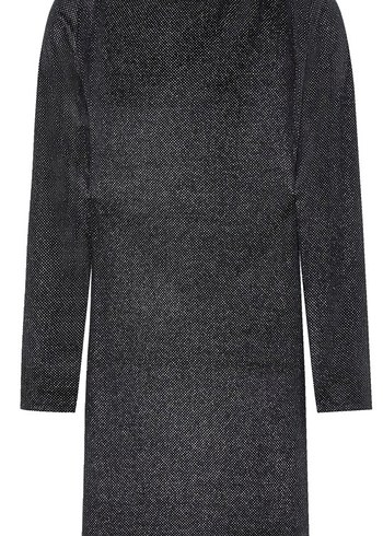 Uzun Kollu Siyah Mini Elbise - Görsel 2