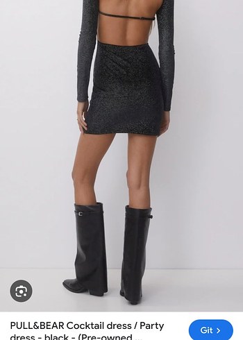 Uzun Kollu Siyah Mini Elbise - Görsel 9