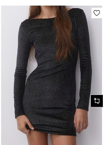 Uzun Kollu Siyah Mini Elbise - Görsel 7