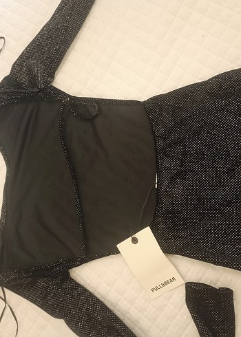 Uzun Kollu Siyah Mini Elbise - Görsel 11