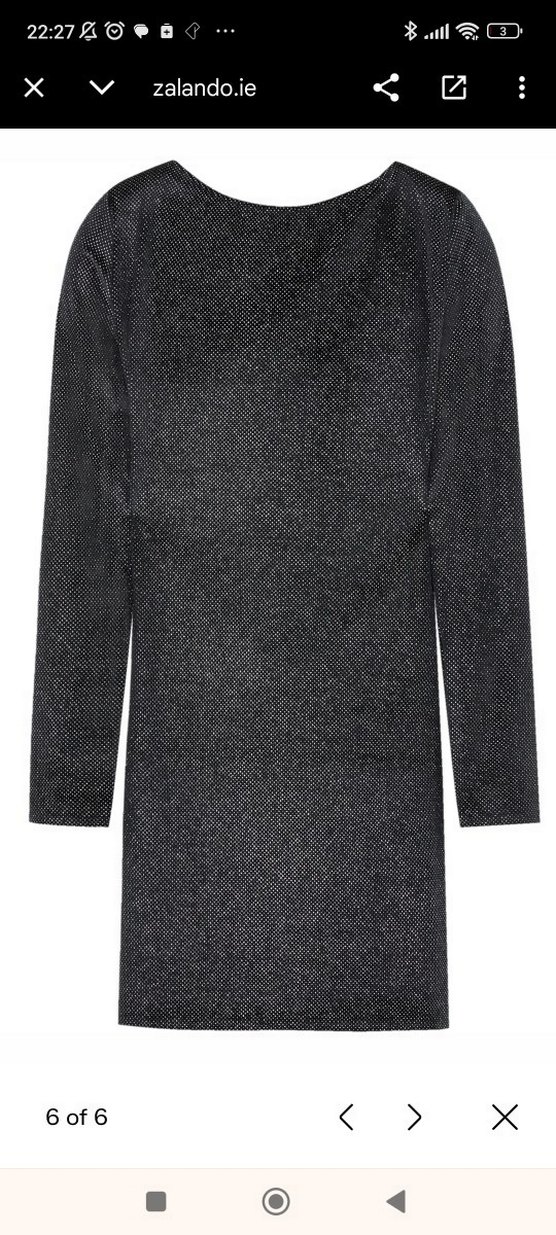 Uzun Kollu Siyah Mini Elbise - Görsel 2