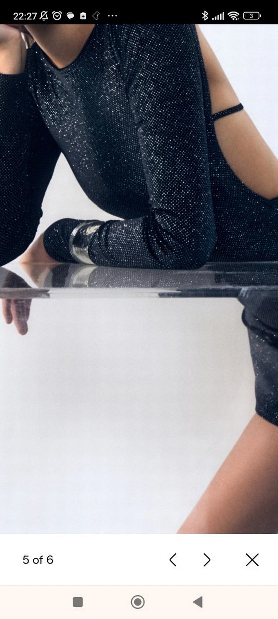 Uzun Kollu Siyah Mini Elbise - Görsel 3