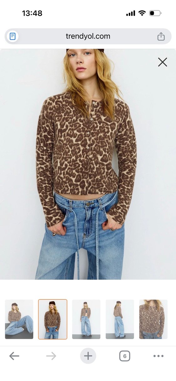 Leopar desenli hırka - Görsel 2