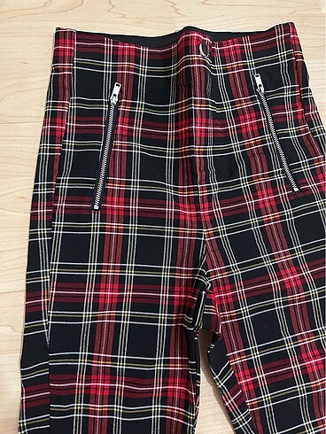 Zara zara ekoseli tayt pantolon