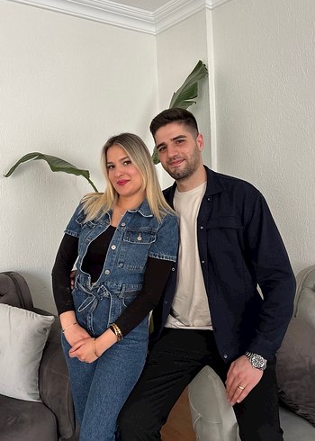 Kadın Mavi Kısa Kollu Uzun Denim Tulum - Görsel 4