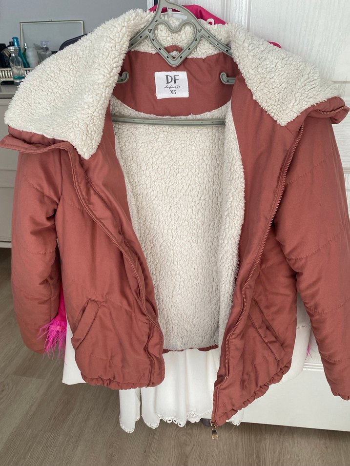 Kız Çocuk Pembe Kürklü Street Wear Ceket - Görsel 2