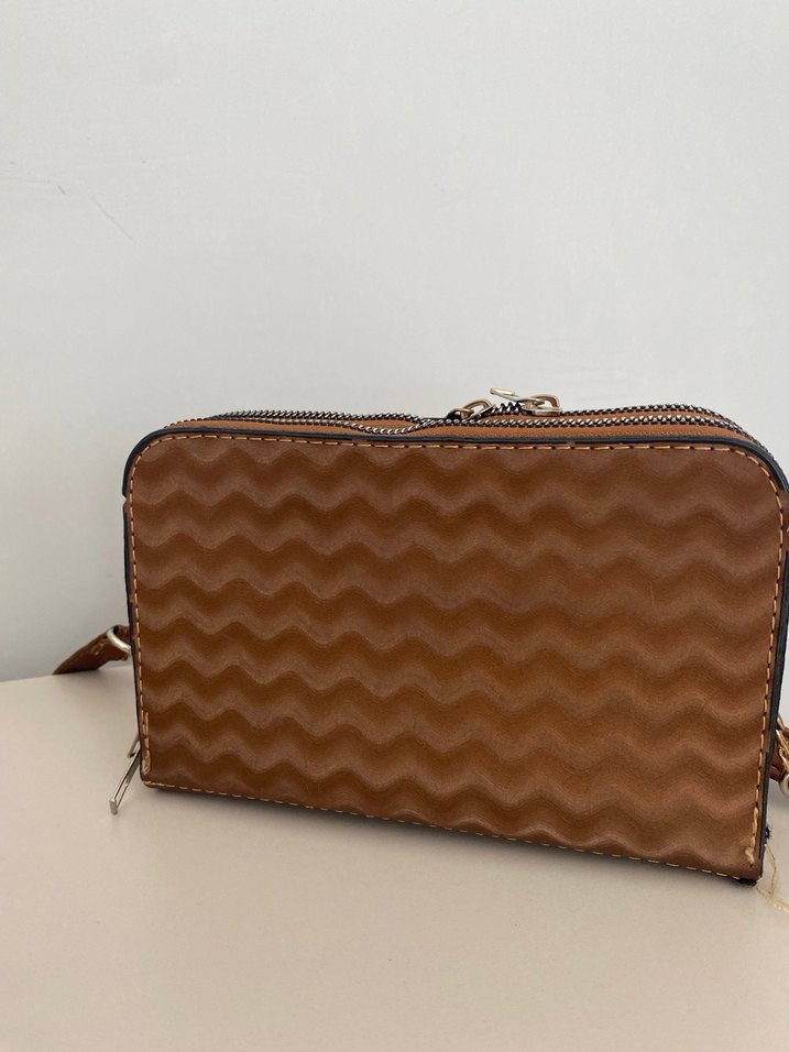 Kahverengi Yılan Desenli Kadın Deri Çanta - Görsel 2