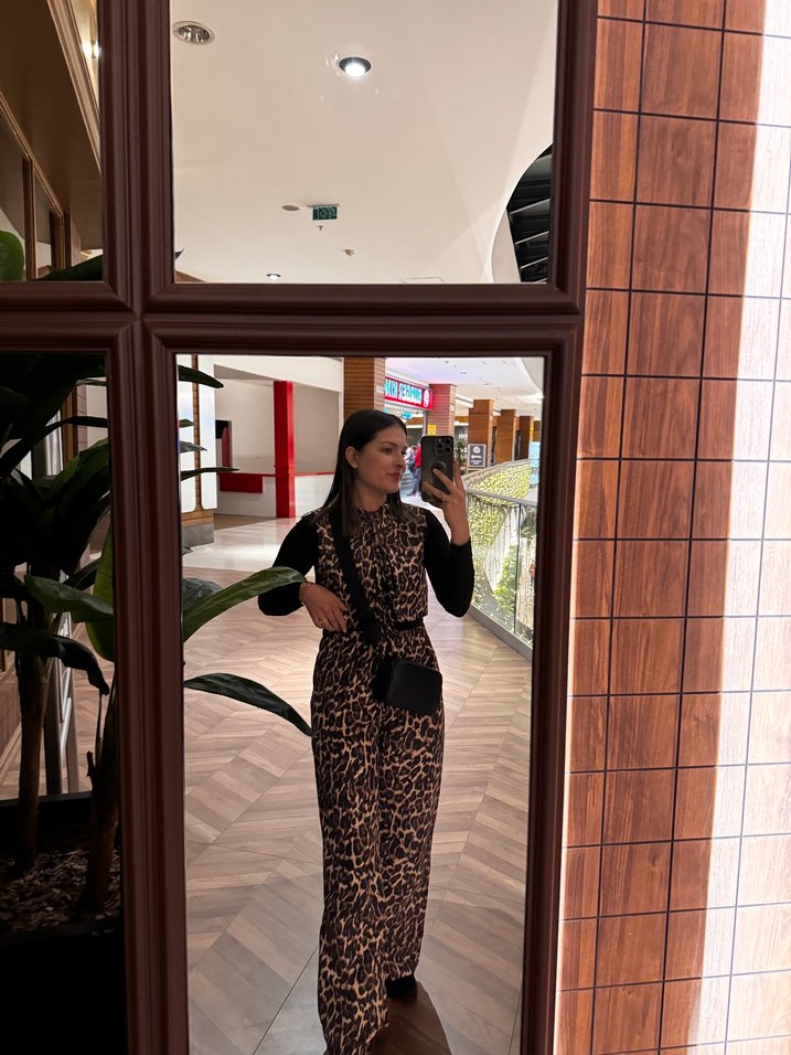 Leopar Desenli Fırfırlı Yelek - Görsel 2