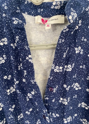 Mavi Baskılı Denim Elbise - Görsel 4