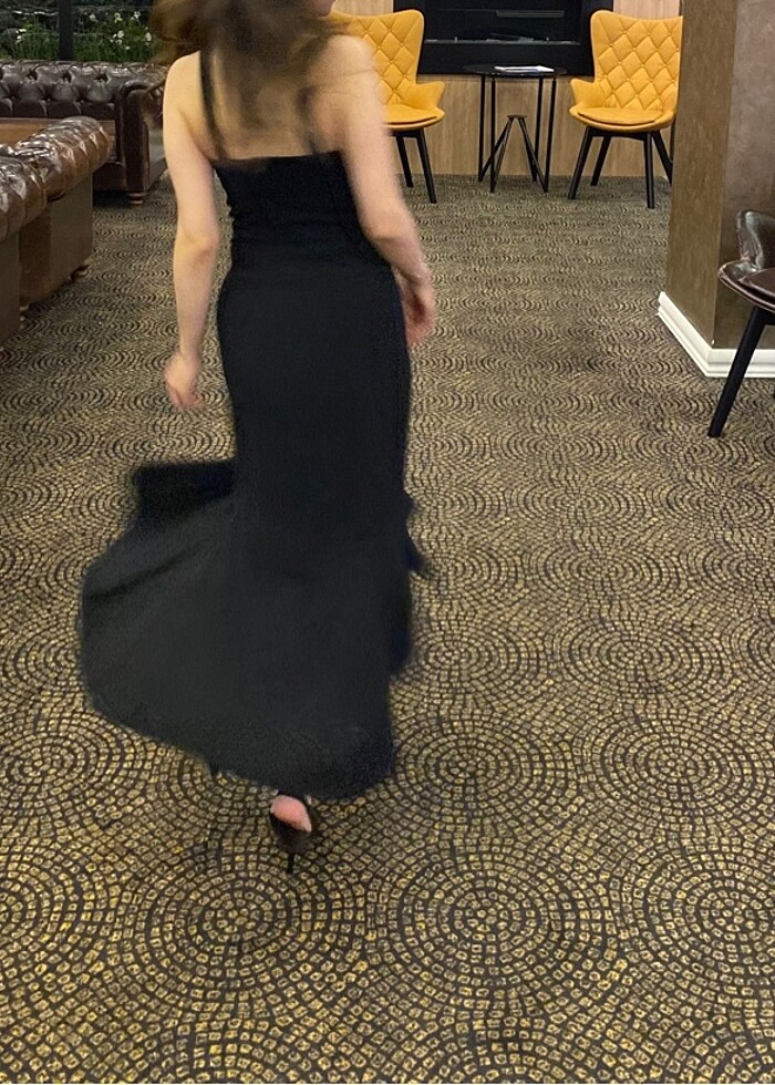 Zara siyah balık elbise - Görsel 3