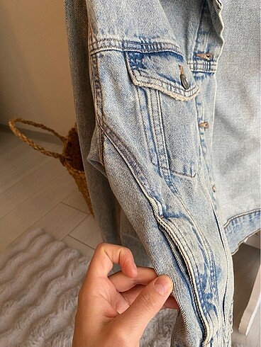 xs Beden mavi Renk Kot ceket oversize