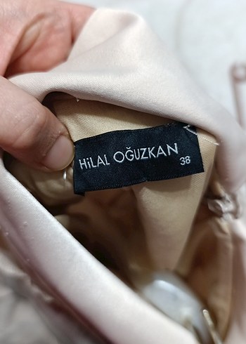 Bej Uzun Keten Elbise, Drapeli, Yüksek Yaka - Görsel 4