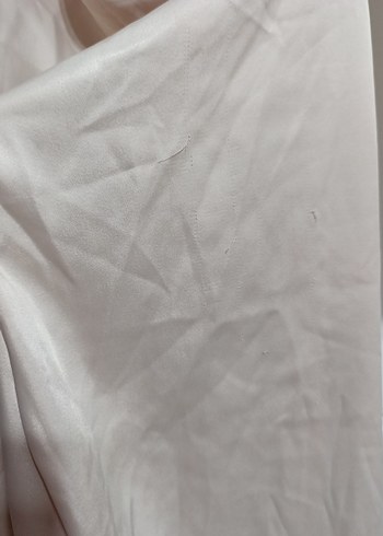 Bej Uzun Keten Elbise, Drapeli, Yüksek Yaka - Görsel 3