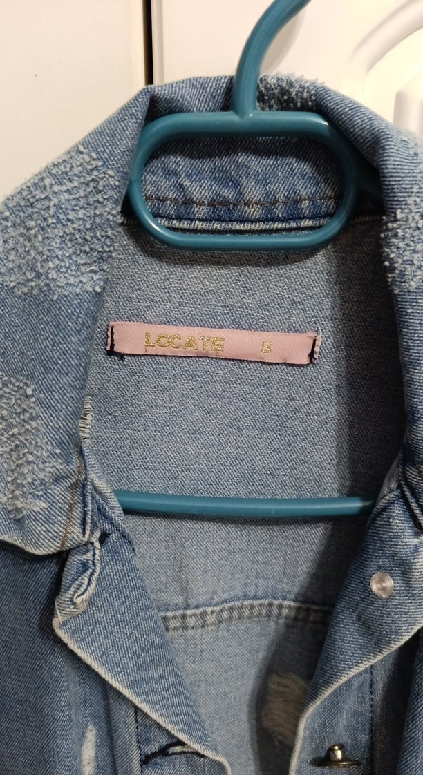 Düğmeli Uzun Mavi Kadın Denim Ceket - Görsel 4