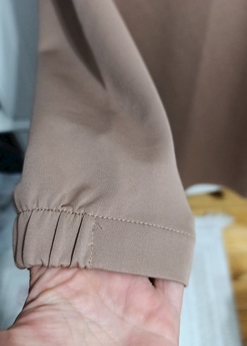 Bej Kadın Uzun Kollu Salaş Tunik - Görsel 3