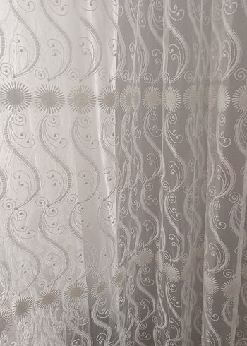 İşlemeli Beyaz Tül Perde - Görsel 2