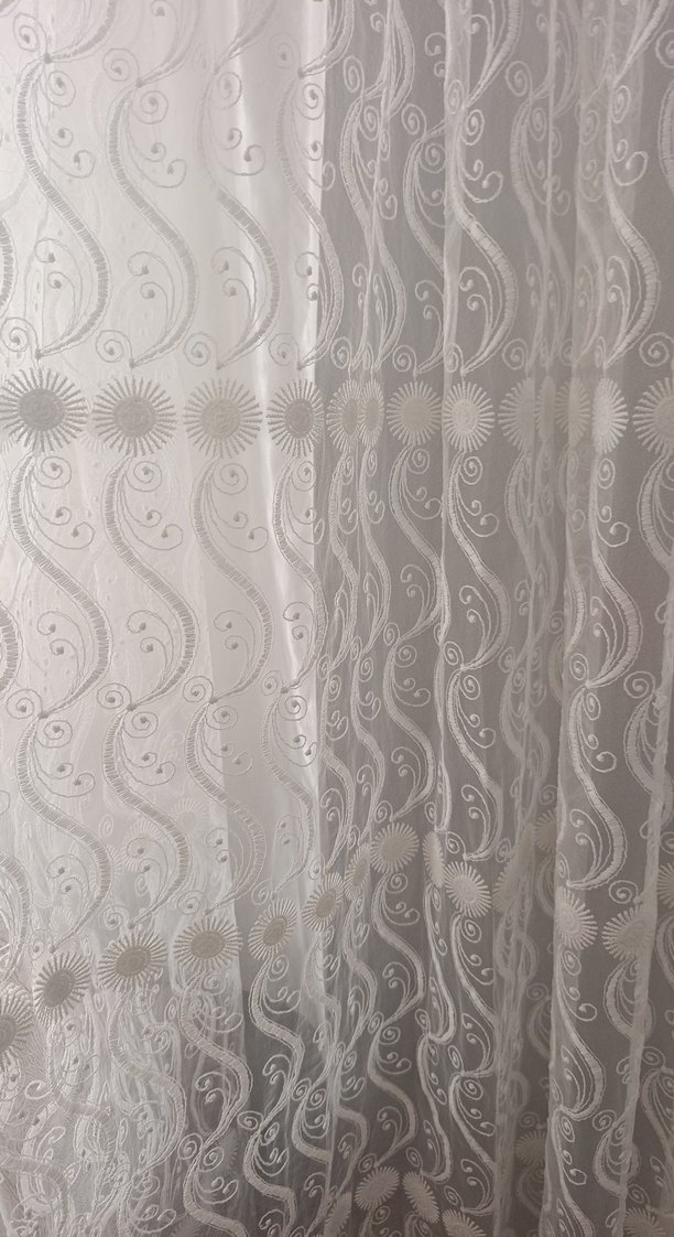 İşlemeli Beyaz Tül Perde - Görsel 2