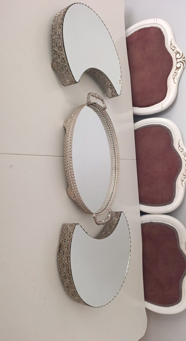 Bej Gri Dekoratif Aynalar Seti - Görsel 3