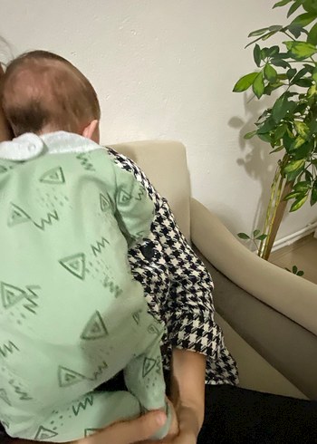 LC Waikiki Yeşil Desenli Bebek Tulumu, Uzun Kollu, fermuarlı