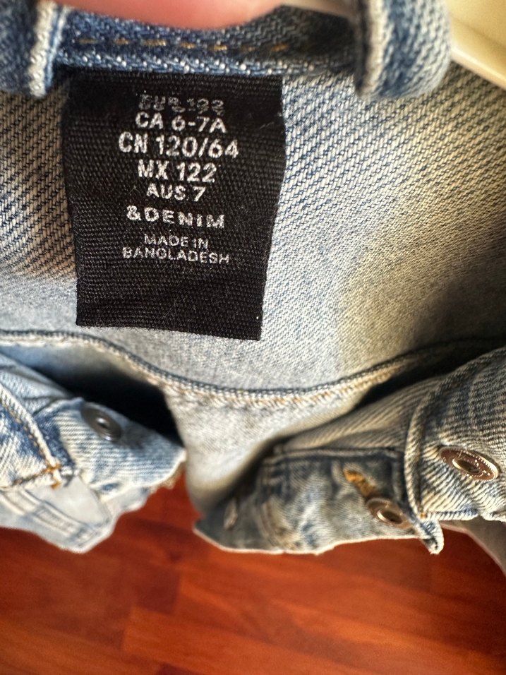 H&m marka Gri Düğmeli çocuk Denim Ceket - Görsel 3