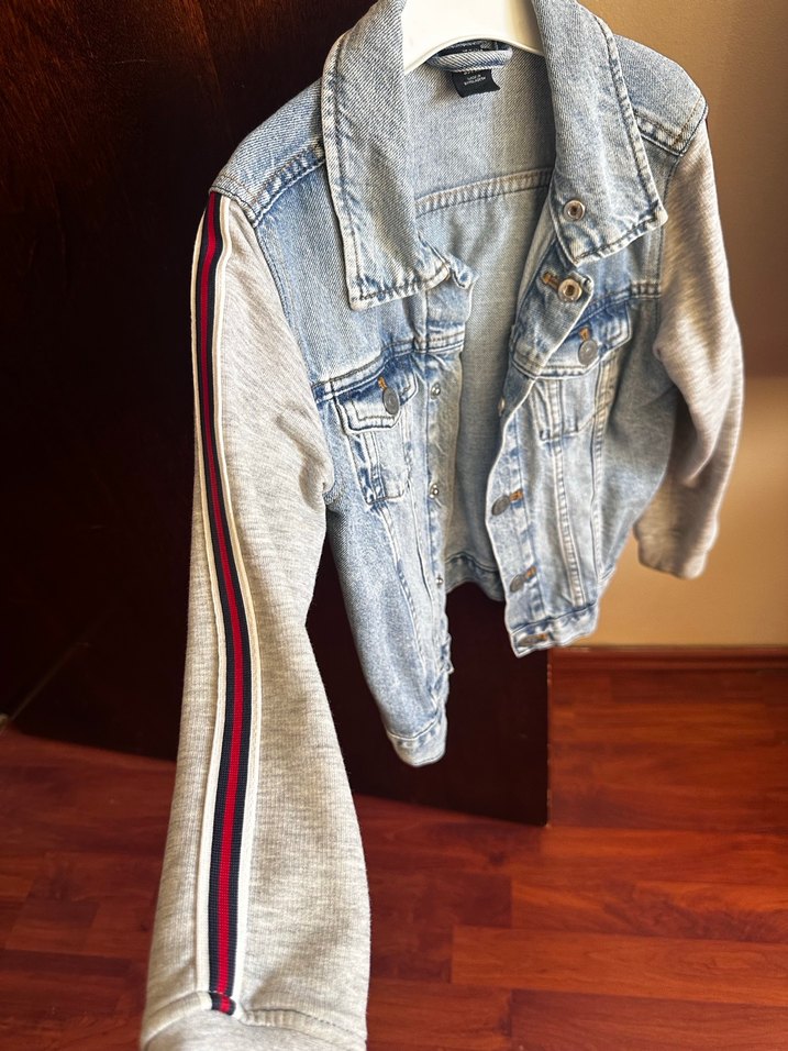 H&m marka Gri Düğmeli çocuk Denim Ceket - Görsel 2