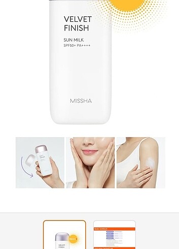 Missha güneş sütü 