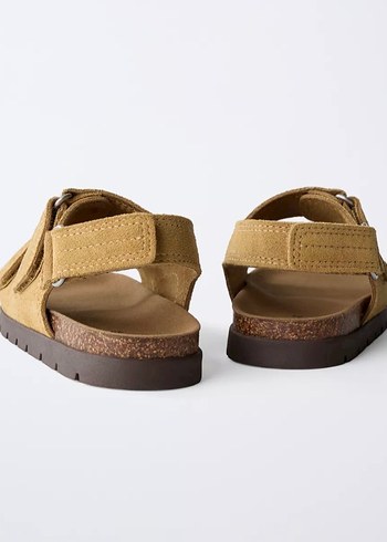 Bej Süet Erkek Çocuk Sandalet - Görsel 3