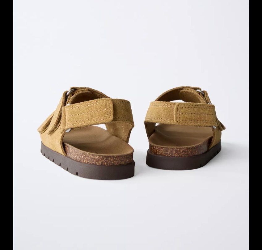 Bej Süet Erkek Çocuk Sandalet - Görsel 3