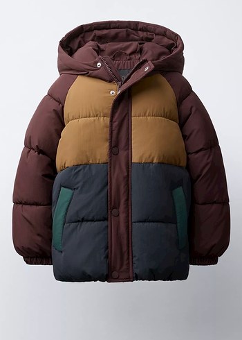 Koyu Kahverengi Kapüşonlu Erkek Çocuk Mont - Görsel 4