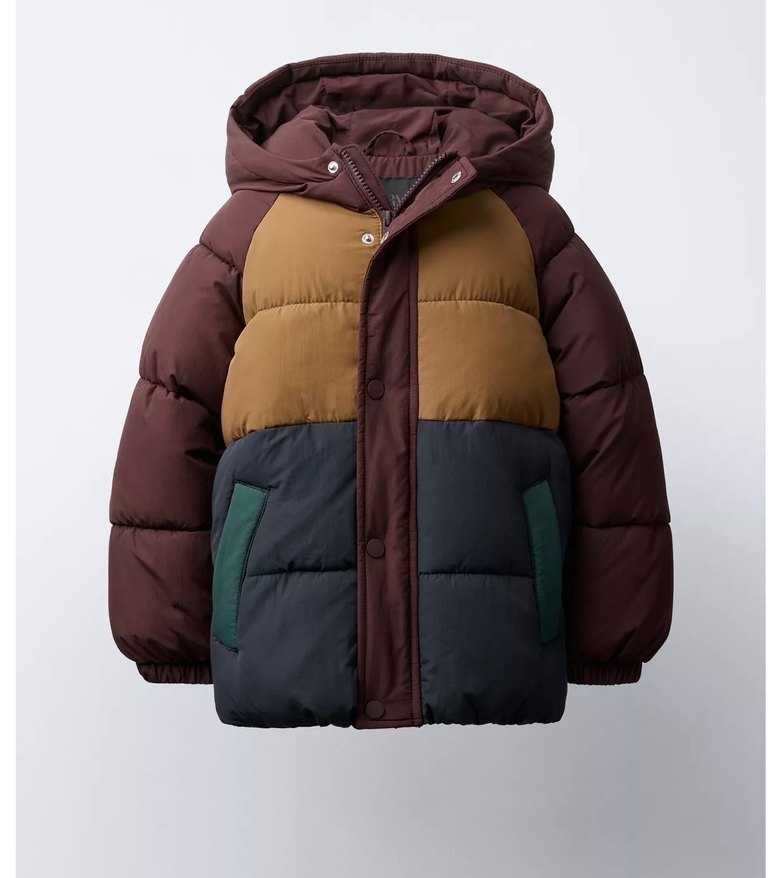 Koyu Kahverengi Kapüşonlu Erkek Çocuk Mont - Görsel 4