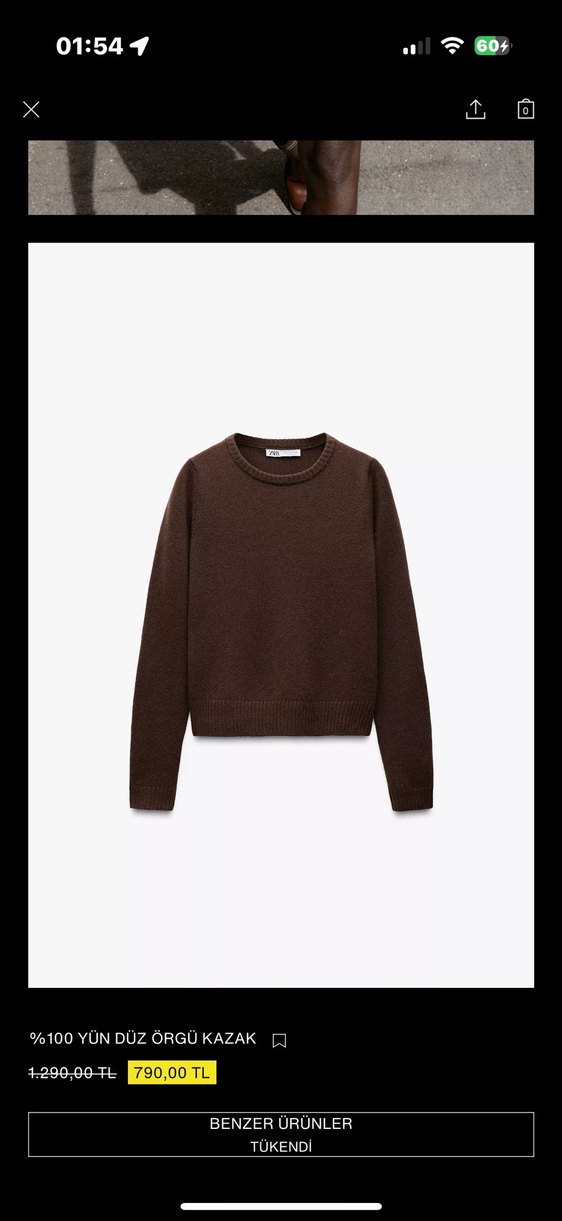 Kahverengi yüzde yüz yün Mini Kadın Kazak - Görsel 3