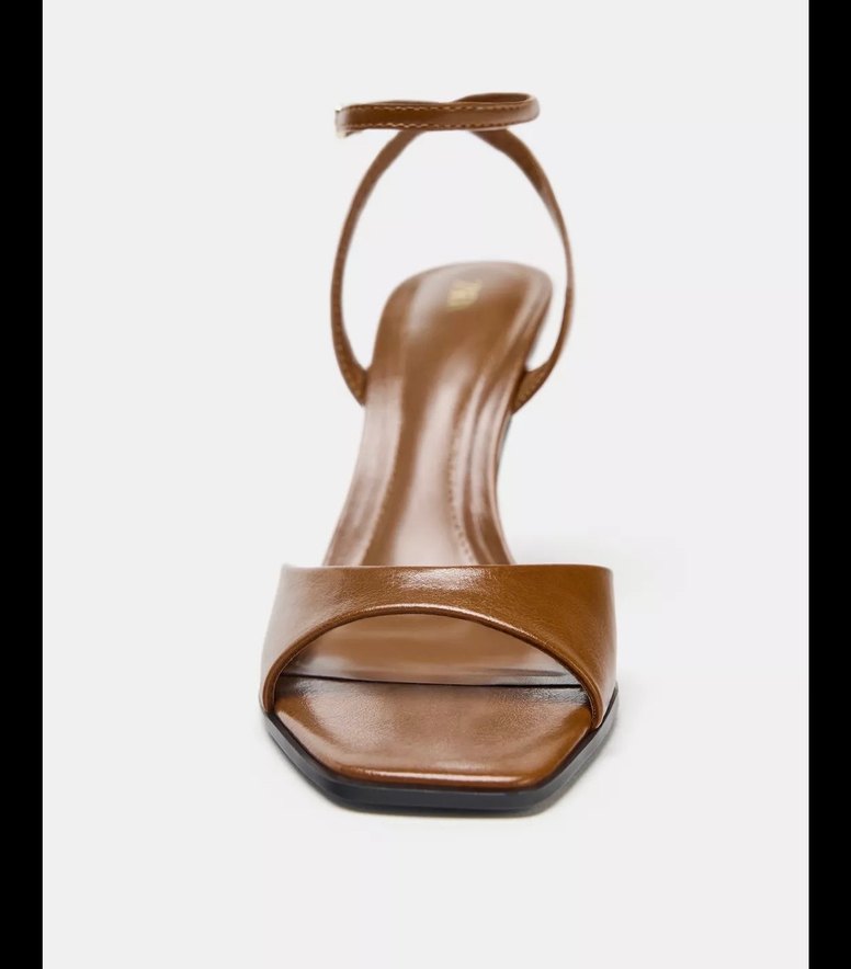 Bej Deri Stiletto Topuklu Kadın Ayakkabı - Görsel 4