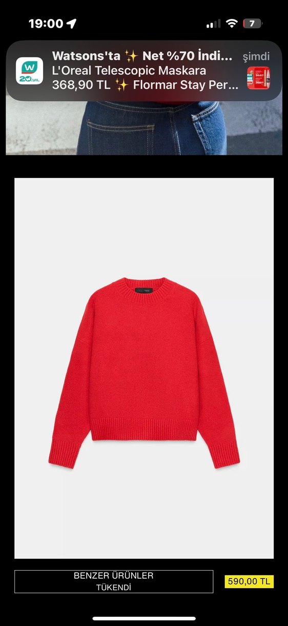 Kırmızı Kadın Triko Süet Kazak - Görsel 3