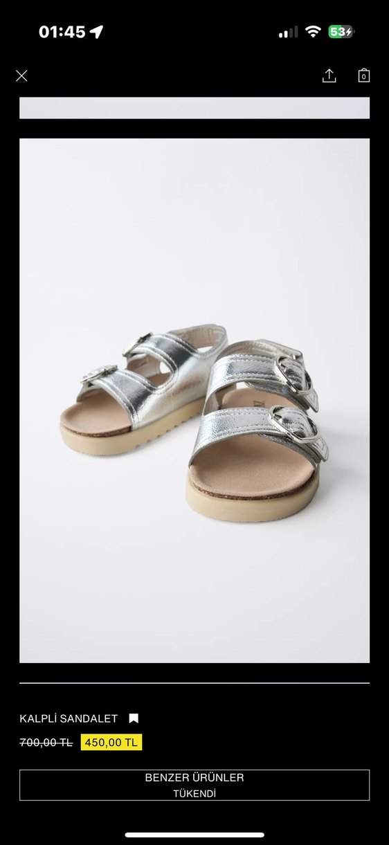 Kız Çocuk Parlak Yılan Desenli Tokalı Sandalet - Görsel 4