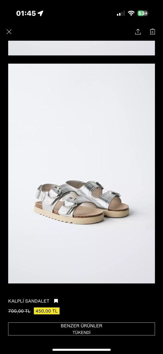 Kız Çocuk Parlak Yılan Desenli Tokalı Sandalet - Görsel 3