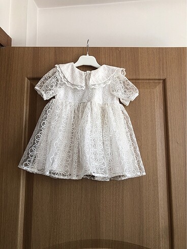 12-18 Ay Beden beyaz Renk Kız bebek lc waiki elbise